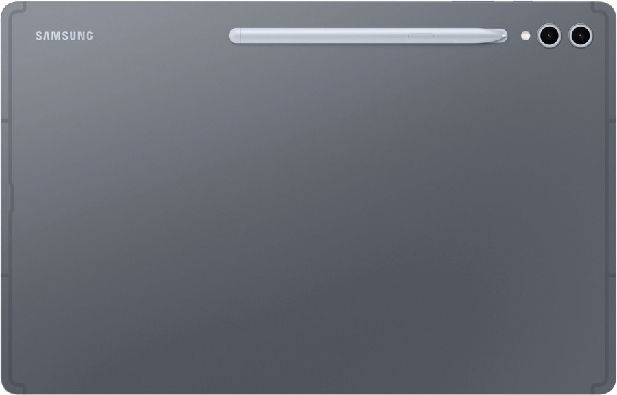 Graues Tablet mit Stift und Kameras, Samsung-Logo, modernes Design, Technologie