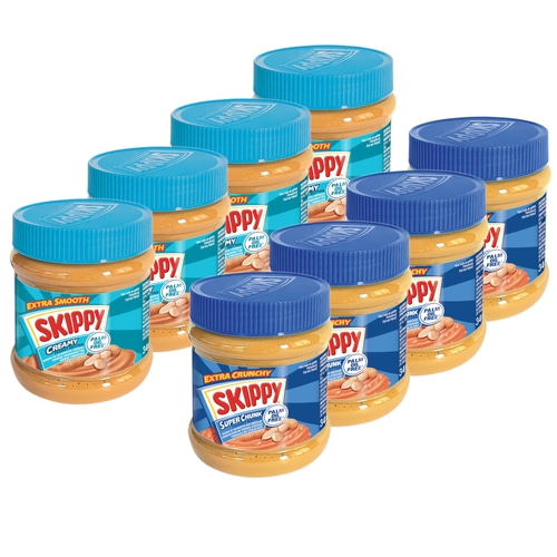 SKIPPY Erdnussbutter Bundle 4x "Creamy" 4x "Super Chunk" ohne Palmöl 8x 340g