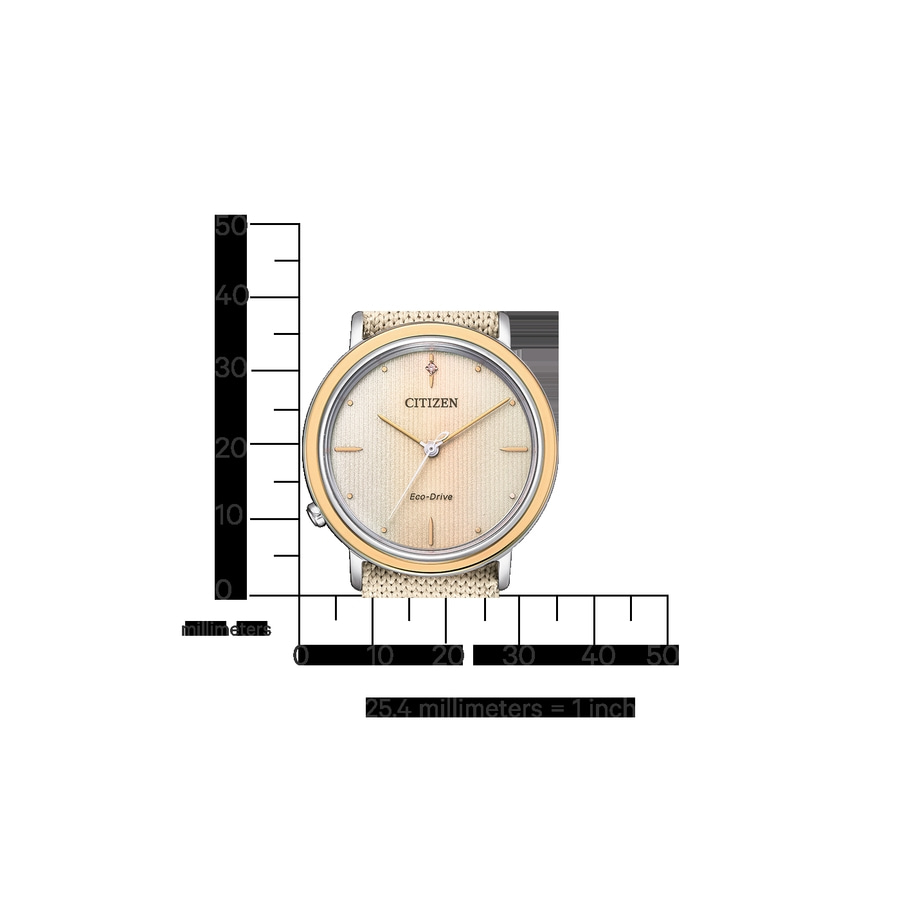 CITIZEN Damen Armbanduhr EM1006-40A Eco-Drive 34mm gestricktes Armband B-WARE