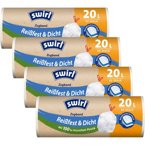 SWIRL Müllbeutel 20 l Zugband 4er Pack á 20 Stück NEU
