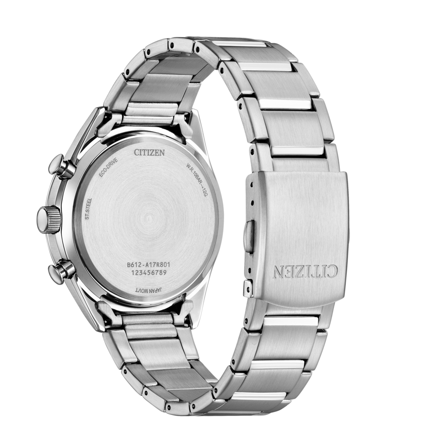 Citizen-Uhr, Edelstahl, Eco-Drive, japanisches Uhrwerk, wasserdicht, 10 bar, 12G