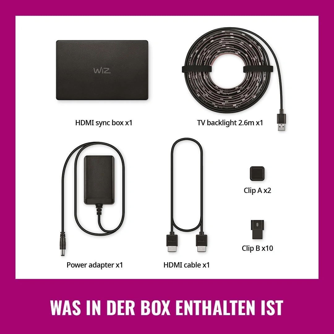 WIZ HDMI Sync Box Starter Kit 55-65 Zoll TV Hintergrundbeleuchtung HDMI 2.0 NEU