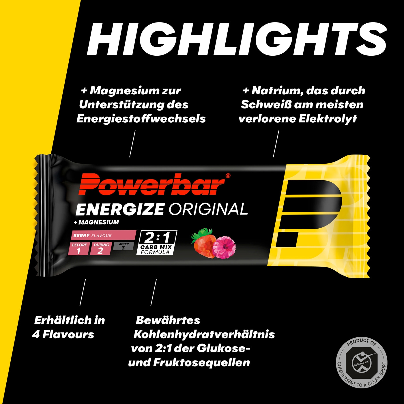 POWERBAR Energize Original Berry 15x55g High Carb Energieriegel