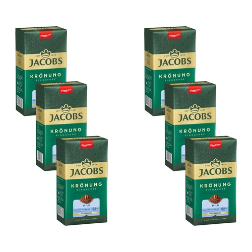 JACOBS Filterkaffee Krönung Mild Pulver-Kaffee Röstkaffee gemahlen 6 x 500g