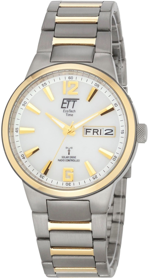 ETT Herren Armbanduhr EVEREST EGT-11322-11M Funk Solar Titan Datum 41mm