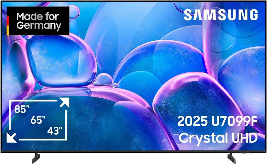 Samsung Fernseher, 2025 U7099F Crystal UHD, Made for Germany, 85 Zoll, 65 Zoll, 43 Zoll