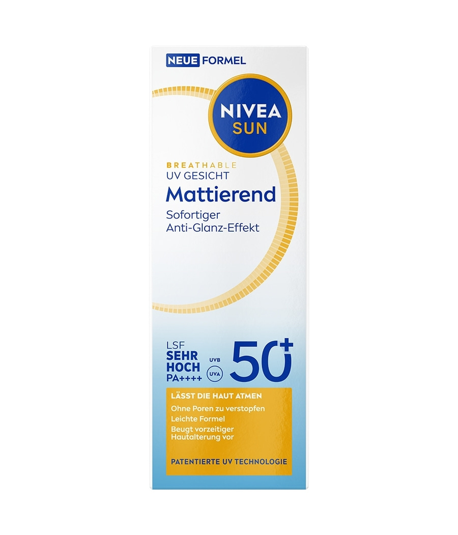 NIVEA Sun UV Gesicht Mattierend LSF 50+ 40ml 12h+ Anti-Glanz-Effekt atmungsaktiv