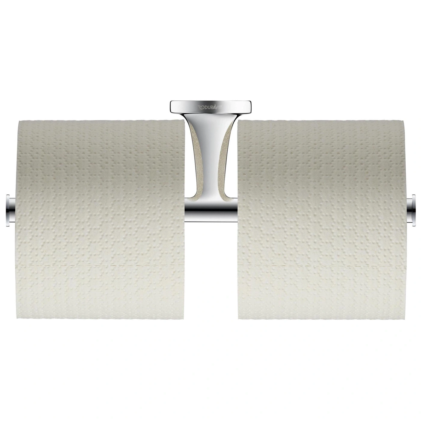 Doppelrollenhalter aus Chrom mit zwei Rollen Toilettenpapier