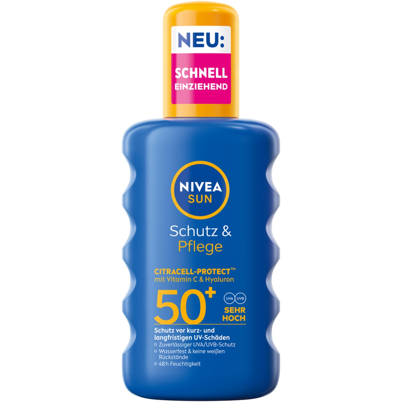Nivea Sun Sonnencreme, Schutz & Pflege, 50+, schnell einziehend, mit Vitamin C & Hyaluron