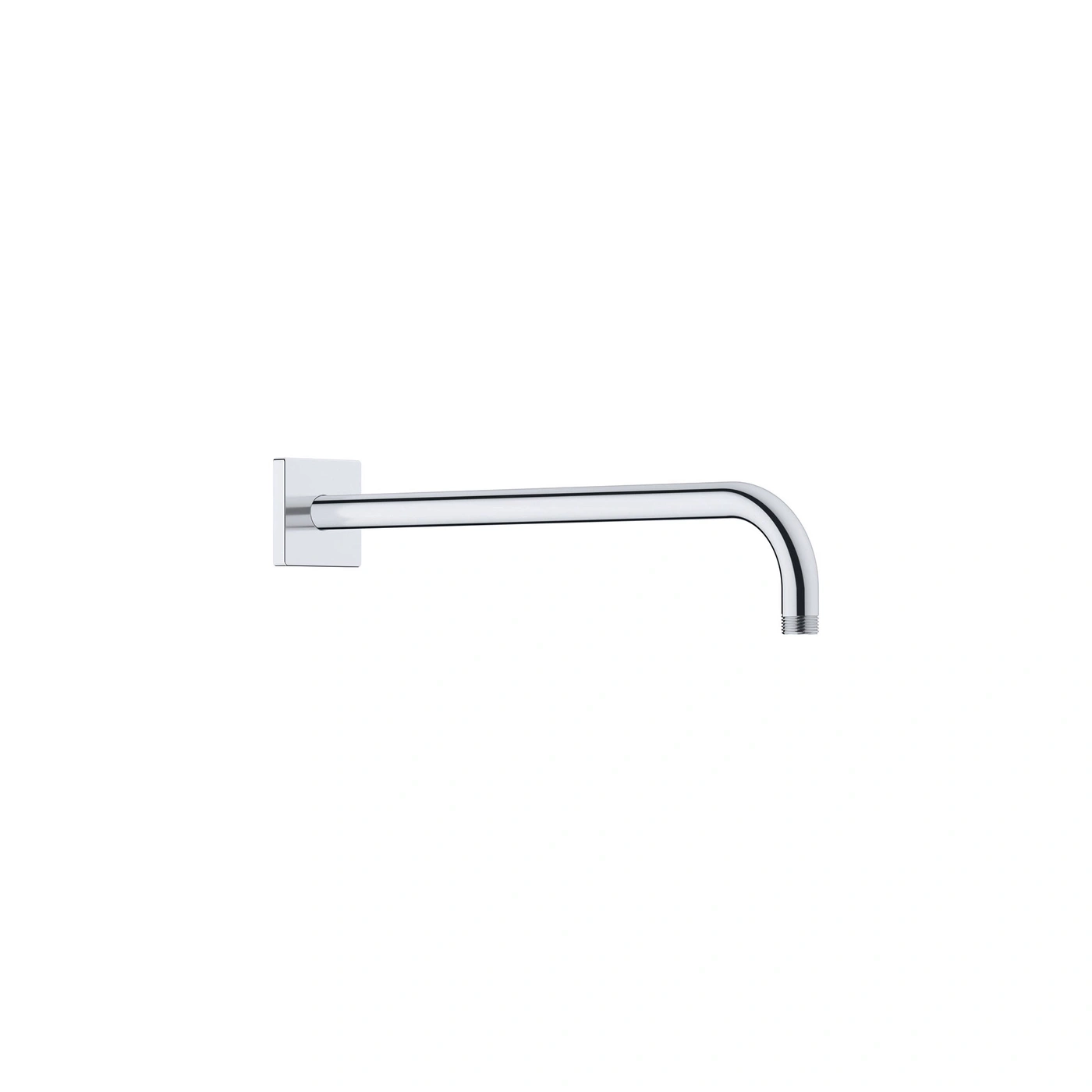 Chrom Duscharm mit quadratischer Wandhalterung und Gewinde
