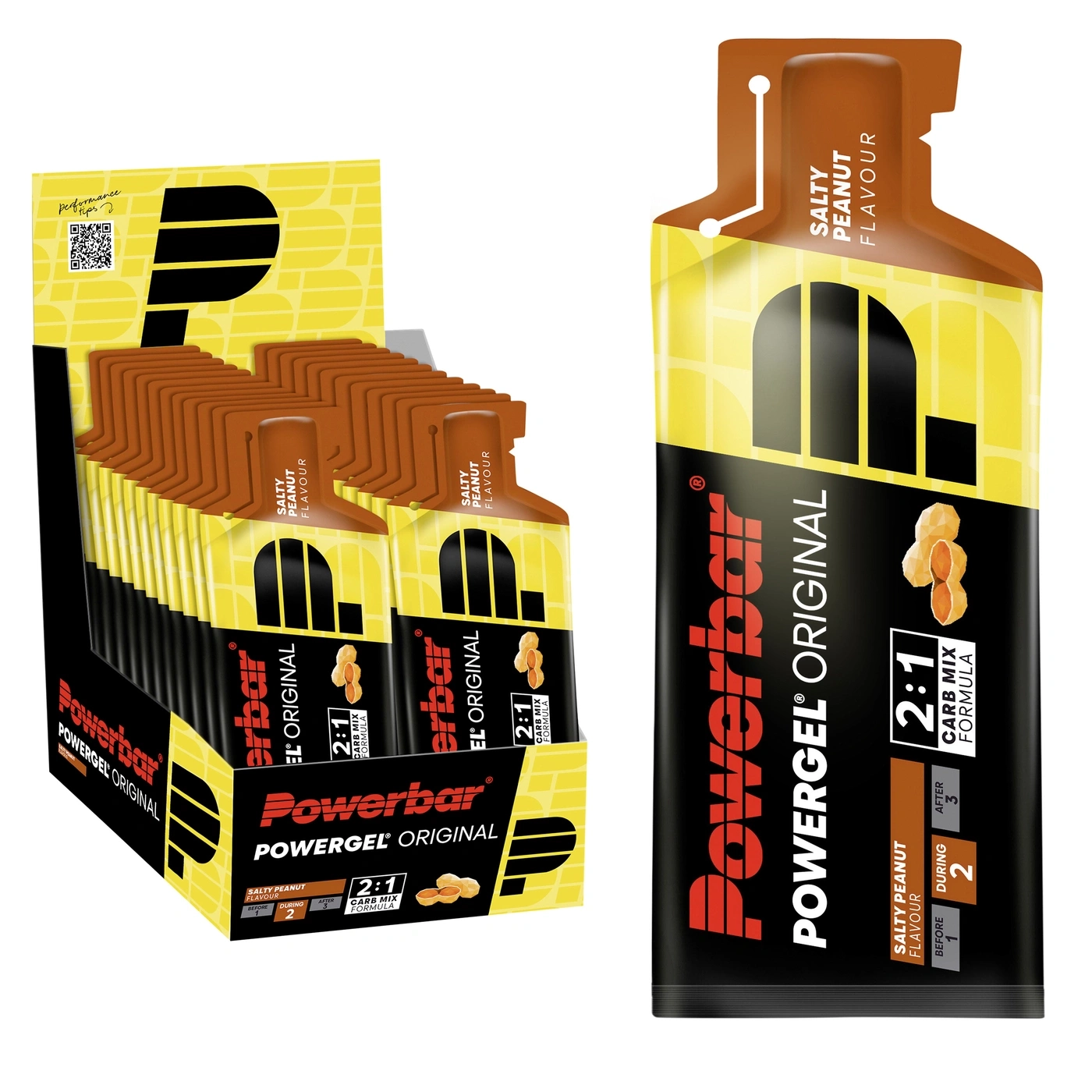 Powerbar Gels im Karton und einzeln, Salz-Erdnuss-Geschmack