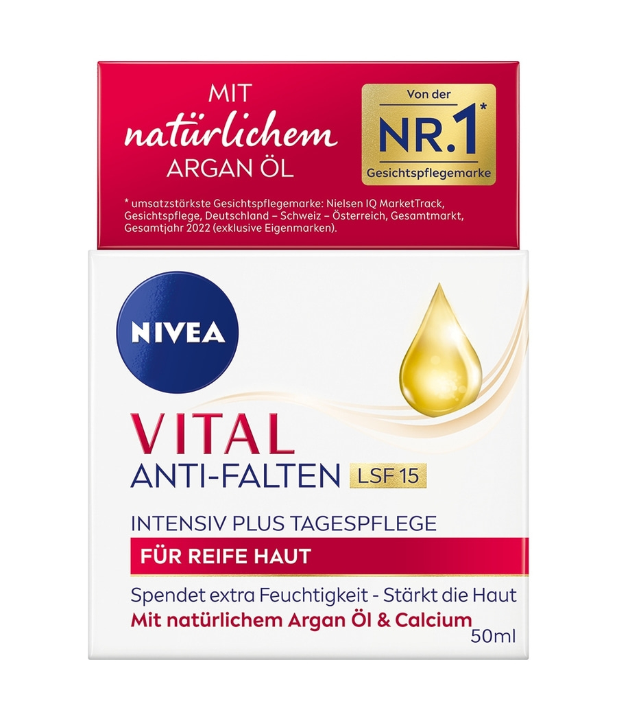 NIVEA Tagespflege VITAL Anti-Falten Intensiv Plus LSF 15 Bio Arganöl 2 x 50 ml