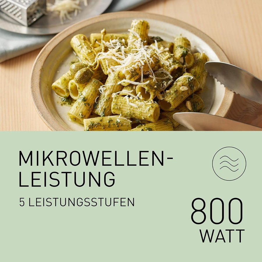 Mikrowellenleistung mit 800 Watt und 5 Leistungsstufen