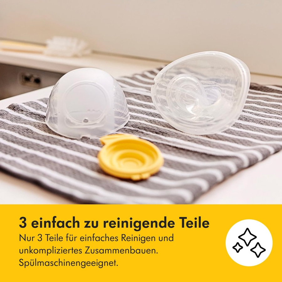 Drei leicht zu reinigende Teile, Spülmaschinengeeignet, einfaches Reinigen und Zusammenbauen.