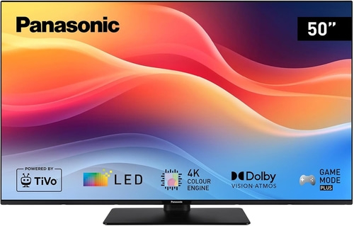 Panasonic Fernseher mit 50 Zoll Bildschirm, LED, 4K, Dolby Vision Atmos und Game Mode Plus.