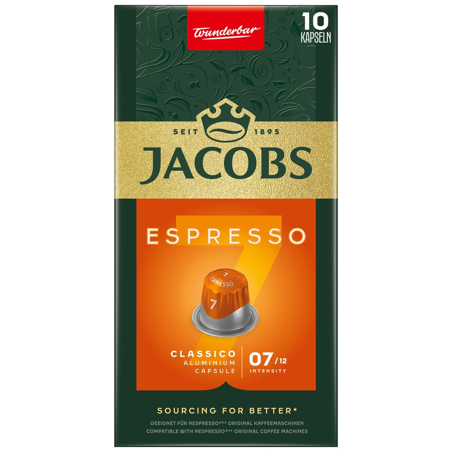 JACOBS Kapseln Espresso 7 Classico 100 Nespresso®* kompatible Kaffeekapseln