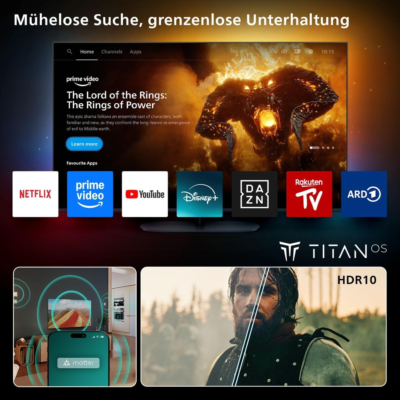 PHILIPS Fernseher 40 Zoll 100cm Full HD LED Smart TV 40PFS6000/12 Pixel Plus HD