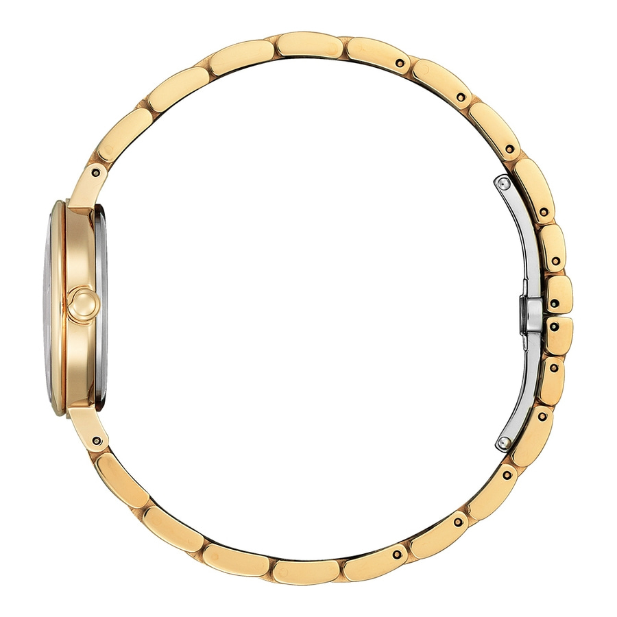CITIZEN Damen Armbanduhr EM0993-82Z Eco-Drive Edelstahl gold 28 mm grün B-WARE