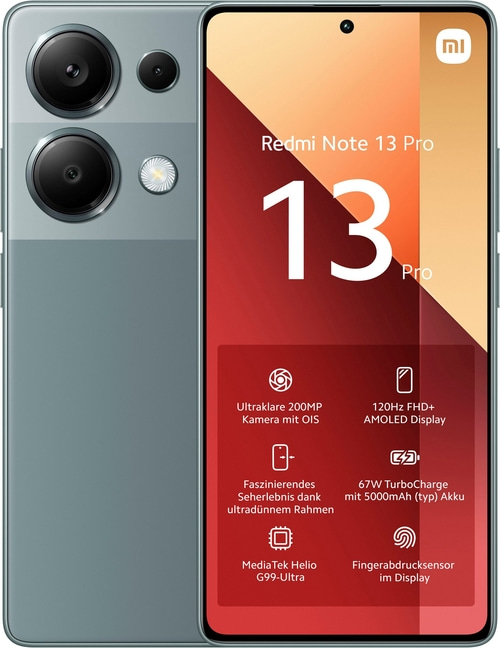 XIAOMI Smartphone Redmi Note 13 Pro 6,67Zoll AMOLED 256GB Forest Green B-WARE