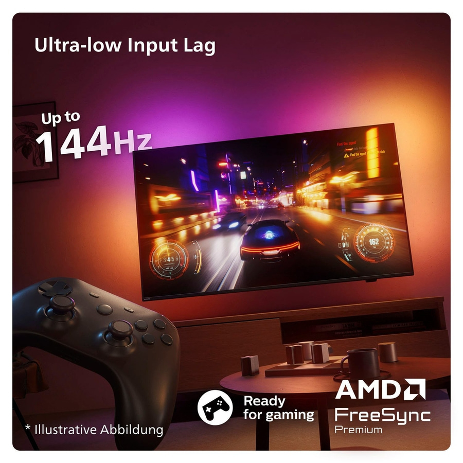 PHILIPS Ambilight Fernseher 55 Zoll 4K UHD MiniLED Smart TV 144 Hz 55PML9009/12
