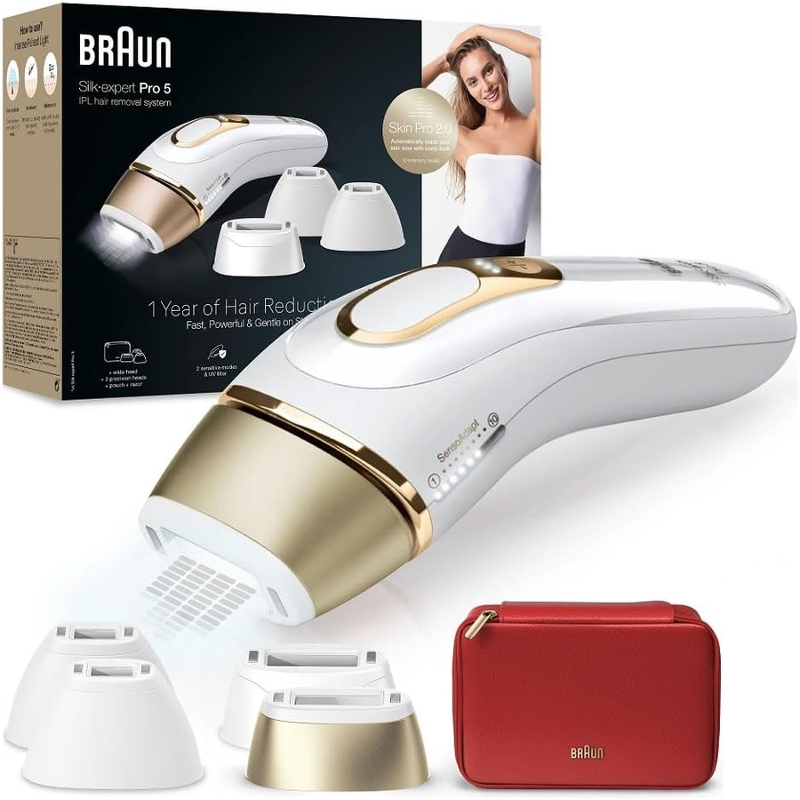 Braun Silk-expert Pro 5 IPL Haarentfernungssystem mit Zubehör und Aufbewahrungstasche