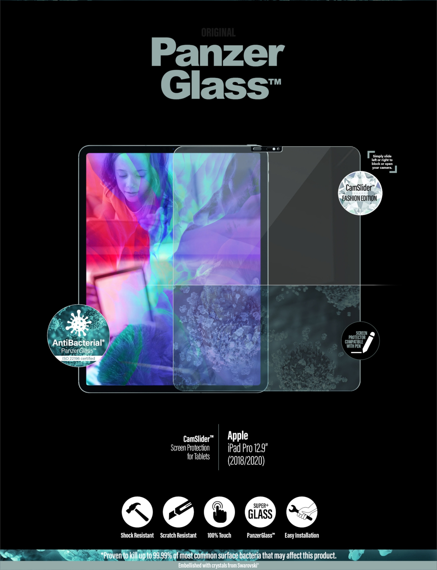 PanzerGlass™ iPad Pro 12. 9" (2018|2020|2021)-Crystal-CamSlider Fashion Editon