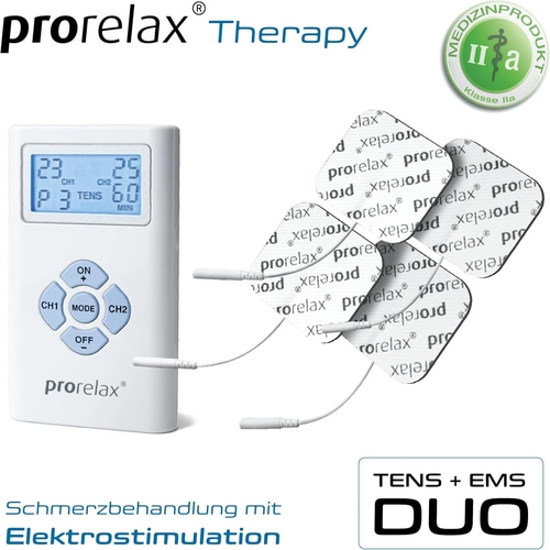 PRORELAX TENS/EMS Duo Elektrostimulationsgerät 39263 Reizstrom Muskelaufbau NEU