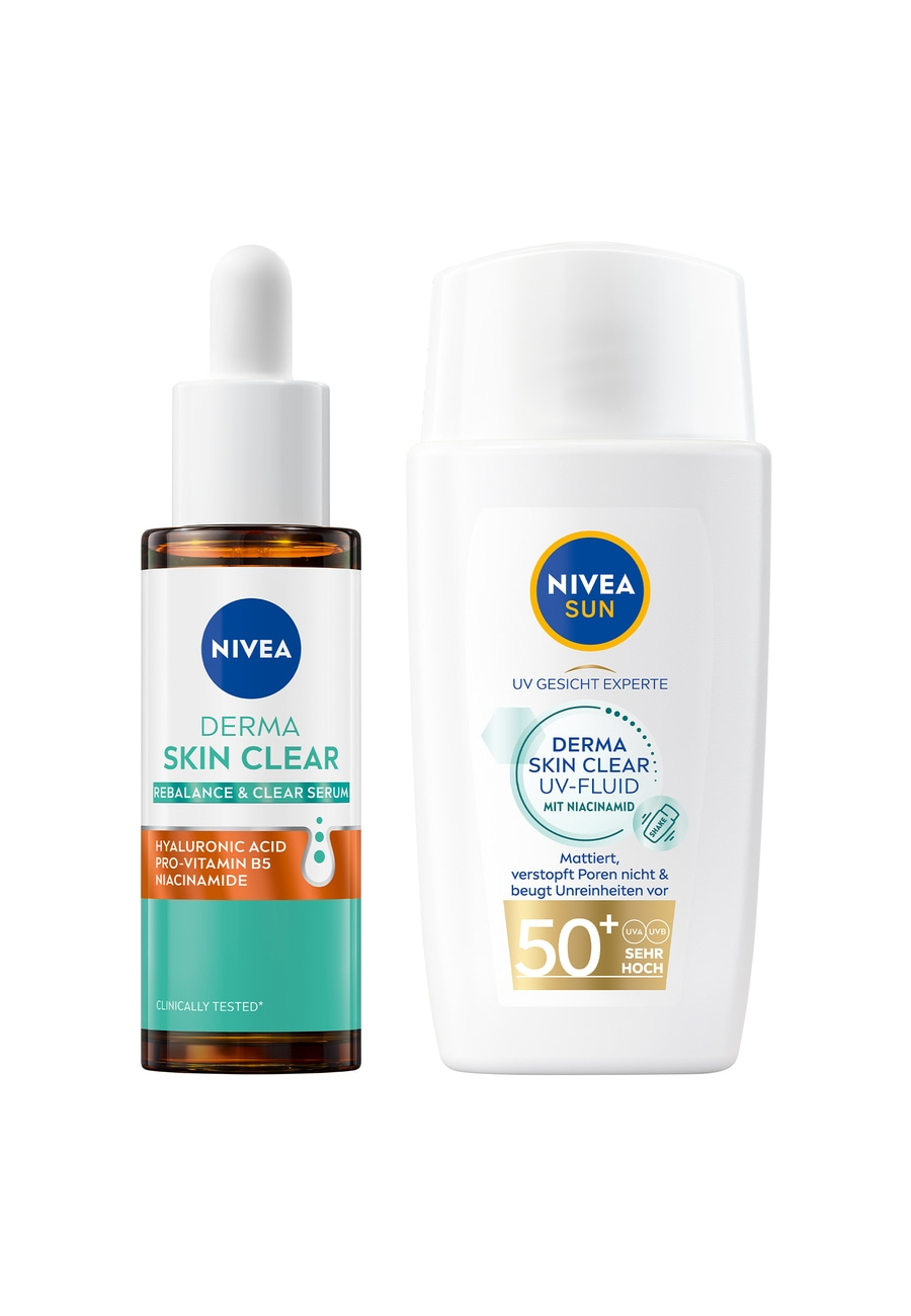 Gesichtspflegeset 2-teilig DERMA SKIN CLEAR Rebalance & Clear Serum + UV-Fluid