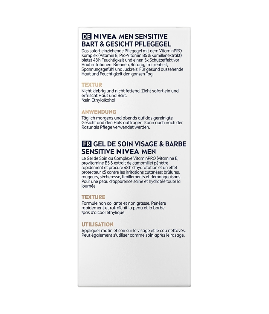 NIVEA MEN Sensitive Bart & Gesichtspflege Gel 2 x 50ml