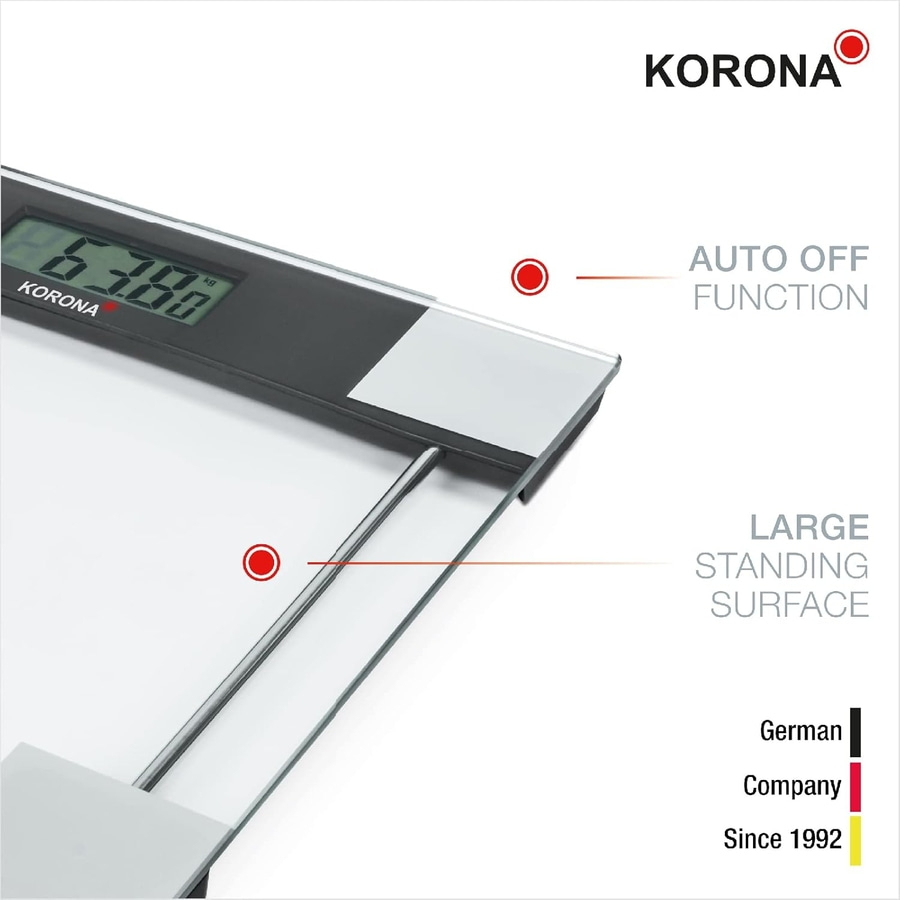 KORONA Personenwaage SVENJA 74551 180 kg Sicherheitsglas Digital Glaswaage NEU