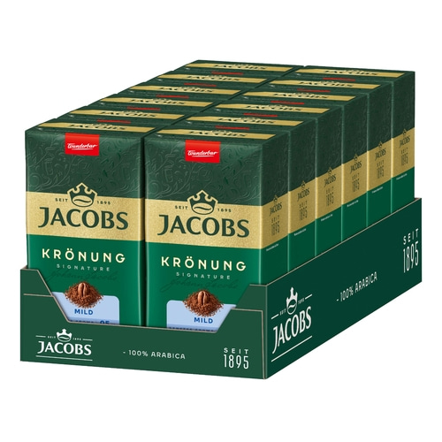 JACOBS Filterkaffee Krönung Mild Pulver-Kaffee Röstkaffee gemahlen 12 x 500g