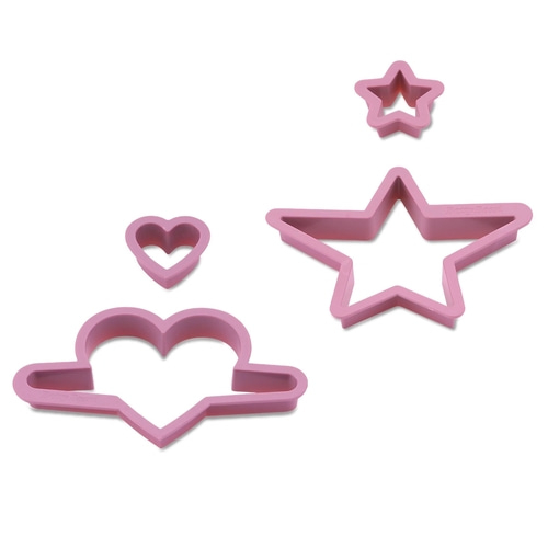 BETTY BOSSI Keks-Ausstecher Herz und Stern – Set Kunststoff Lila NEU