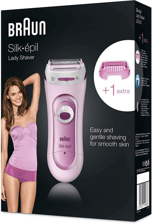 BRAUN Silk-epil 5-100 Lady Shaver Rasierer Trimmer 2-in-1-System rosa B-Ware