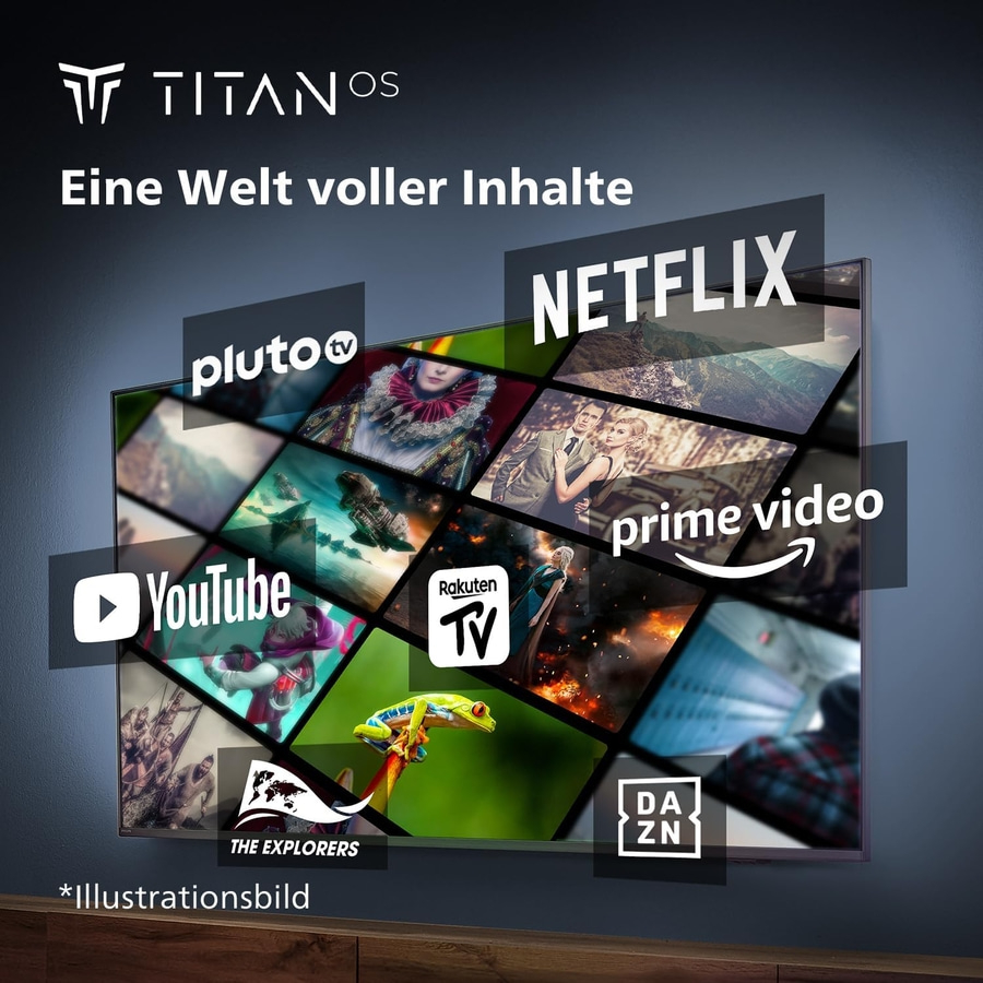 PHILIPS Fernseher 55 Zoll 139 cm 4K Ultra HD LED Smart TV 55PUS7609/12 Titan OS