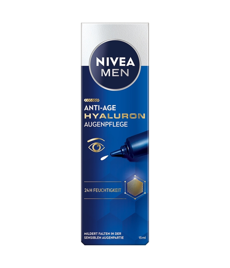 Nivea Men Anti-Age Augenpflege mit Hyaluron, 24h Feuchtigkeit, 15ml, mildert Falten