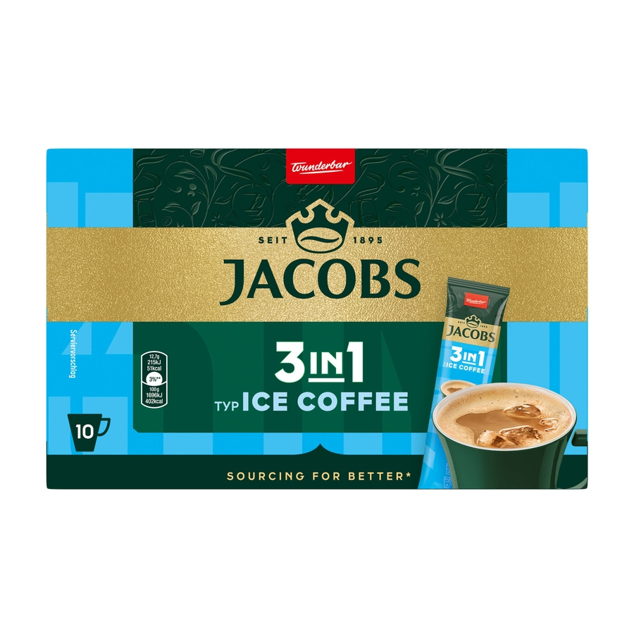 JACOBS Löskaffee 3in1 Typ Ice Coffee Eiskaffee 12x 10 Kaffeesticks Getränkestick