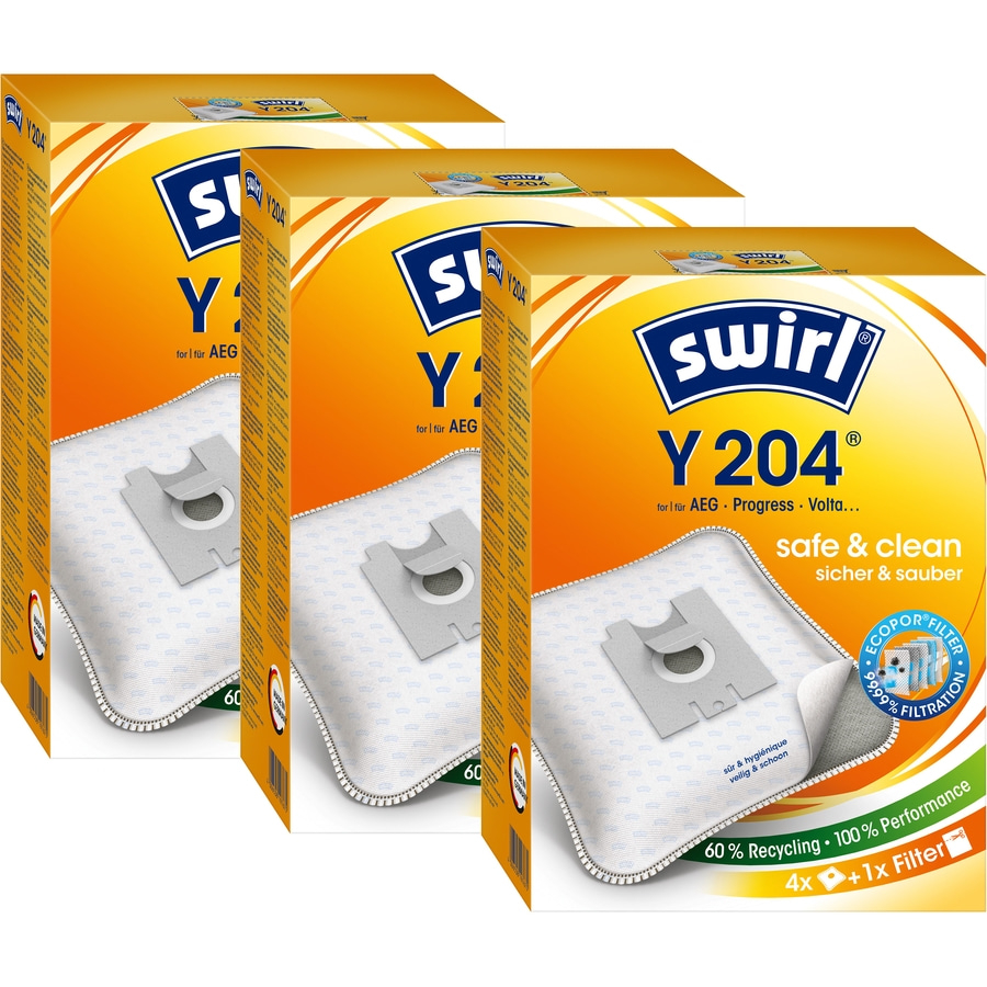 SWIRL Staubsaugerbeutel Y 204 EcoPor® AEG, Progress, Volta 12 Beutel