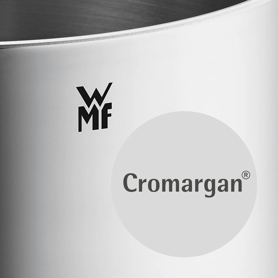WMF Cromargan Logo auf einem Metallgefäß