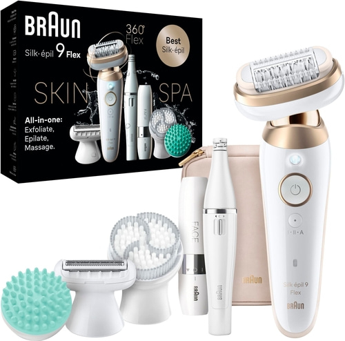 Braun Silk-épil 9 Flex Epilierer-Set, Hautpflege, Massage, Exfoliation, Epilation.