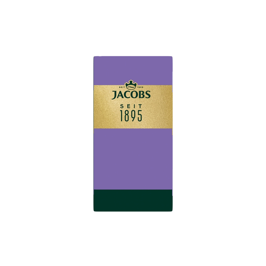 Jacobs Kaffeepackung mit lila und goldenen Farben, 1895