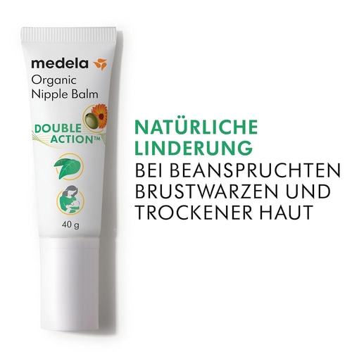 Medela Organic Nipple Balm, natürliche Linderung, Brustwarzen, trockene Haut, 40g