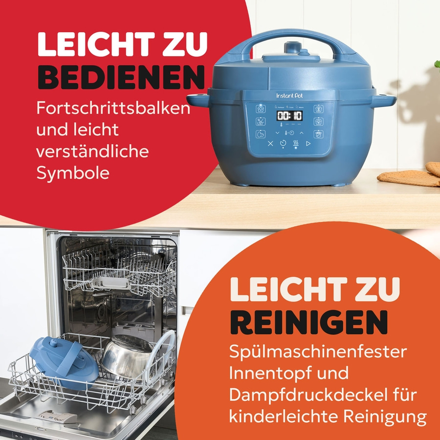 INSTANT POT Classic Mini 7in1 Multikocher 3,8L 800W Slow Cooker Schongarer Blau