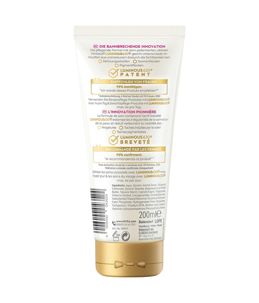 NIVEA Anti-Dehnungsstreifen + Pigmentflecken LUMINOUS630® Body Lotion 2 x 200ml