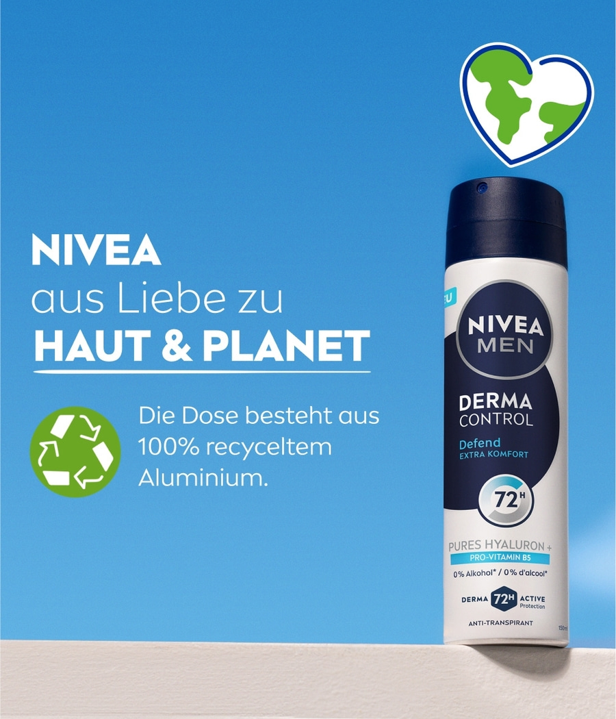 NIVEA Deodorant Men Derma Control Defend Deospray 6 x 150ml