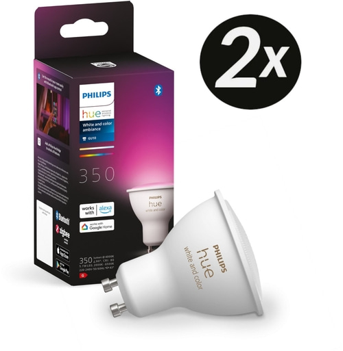 2x PHILIPS Hue GU10 Leuchtmittel White & Color Ambiance 350lm Strahler B-WARE