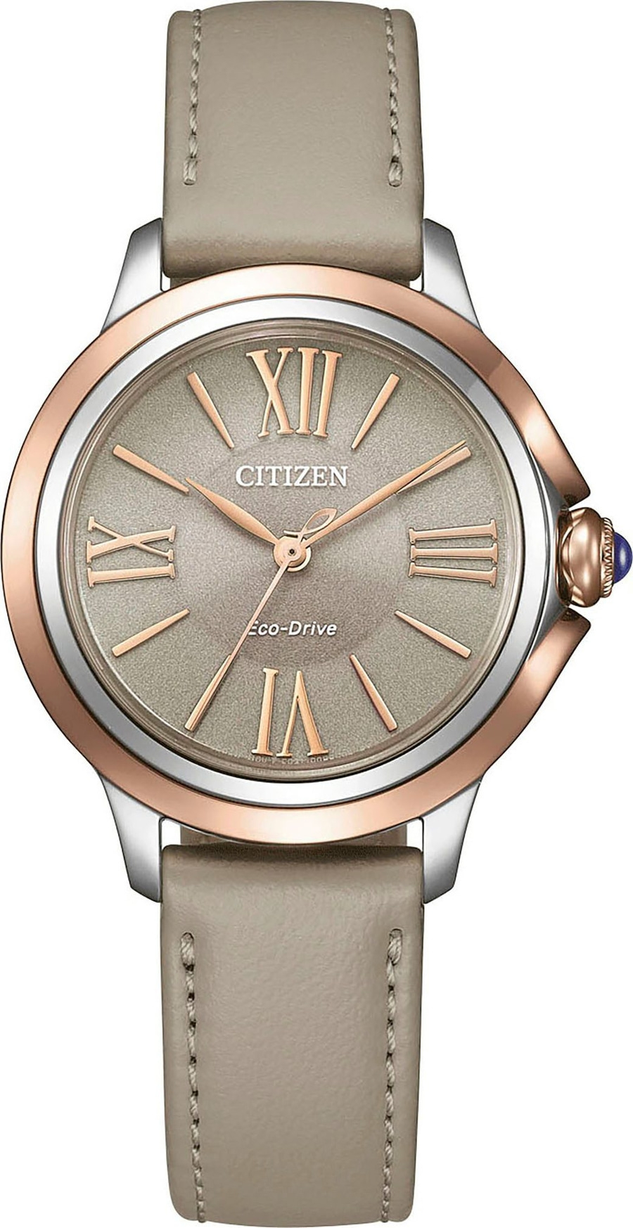 CITIZEN Damen Armbanduhr EM1166-01Z Eco-Drive Solar Saphirglas Lederarmband 30mm
