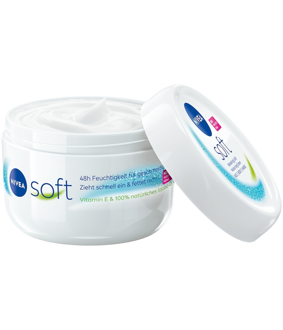 Nivea Soft Creme, 48h Feuchtigkeit, Gesicht, Körper, Hände, Vitamin E, Jojoba-Öl