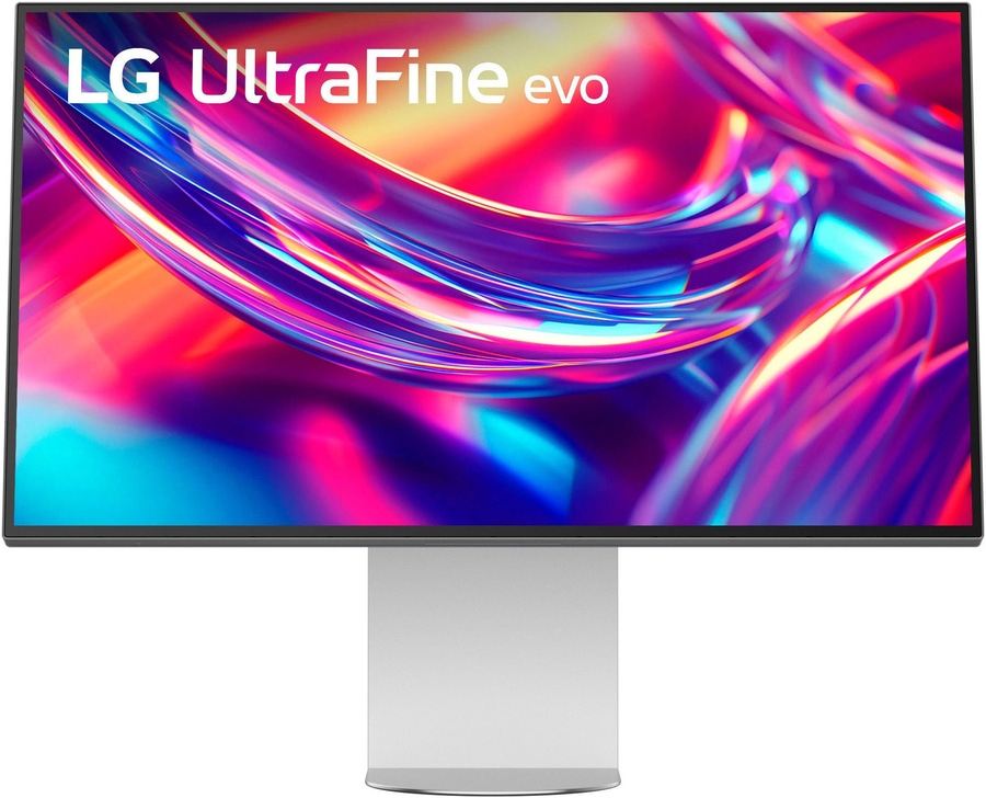 LG UltraFine evo Monitor mit farbenfrohem Hintergrundbild