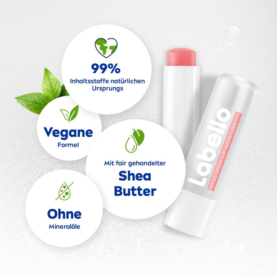 Labello HYALURON LIP MOISTURE PLUS Lippenpflege 2x Clear + 2x Rosé