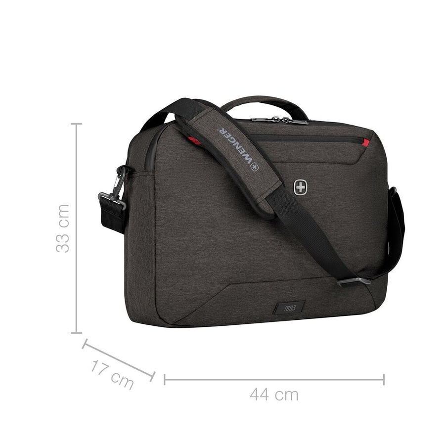 Wenger Aktentasche, 33 cm hoch, 17 cm breit, 44 cm lang, schwarz